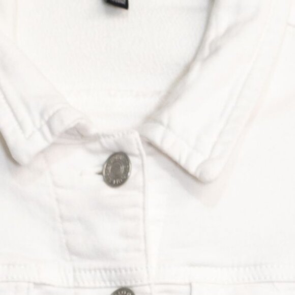 Buffalo Size S White Denim Jean Jacket Classic Fitted Button Down Casual Outerwe - Picture 2 of 8